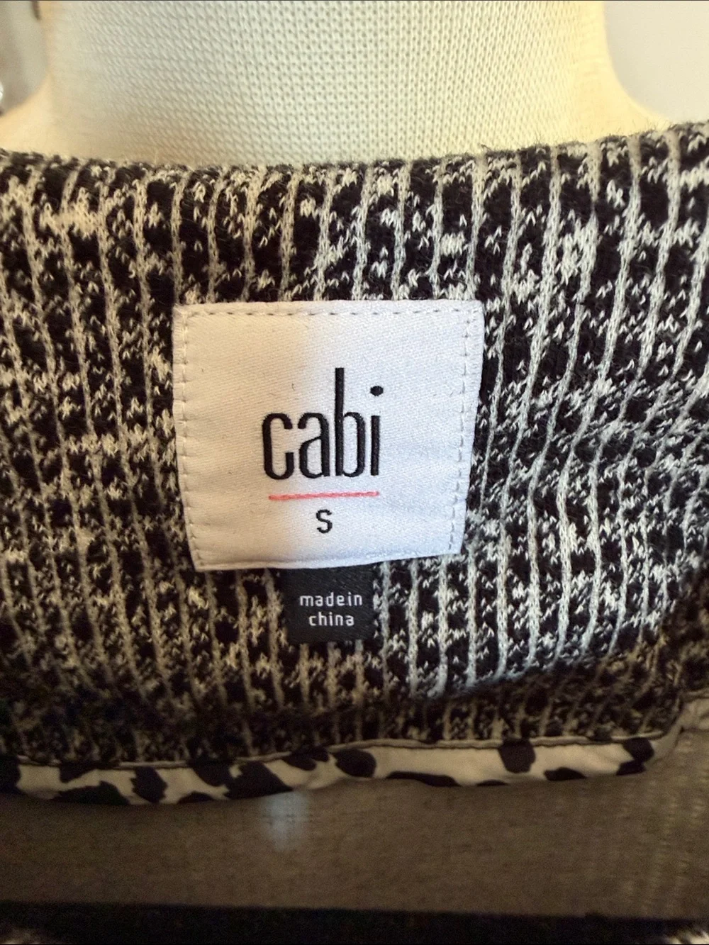 CAbi Black & White Knit clasp Front Cardi/ jacket#5299